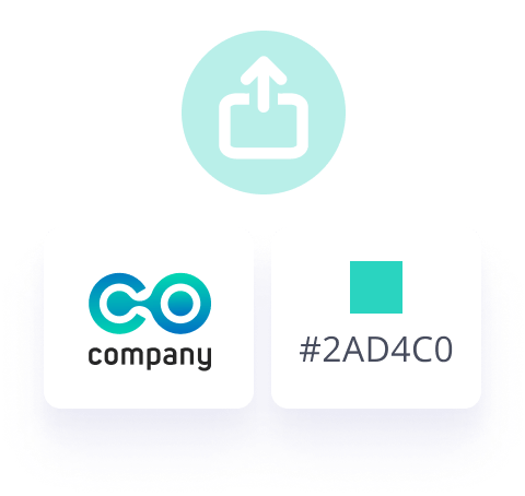 Illustration of uploading brand logo and color palette